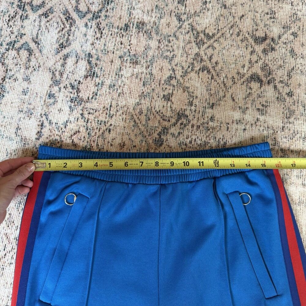 GUCCI blue red webbing trims flare cropped track pants Women’s Medium Pleated - Picture 9 of 16